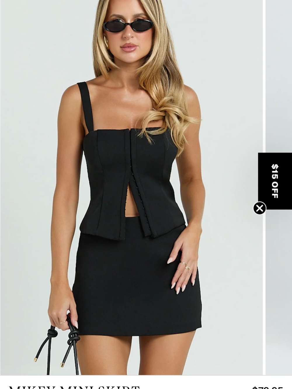 Black mini skirt